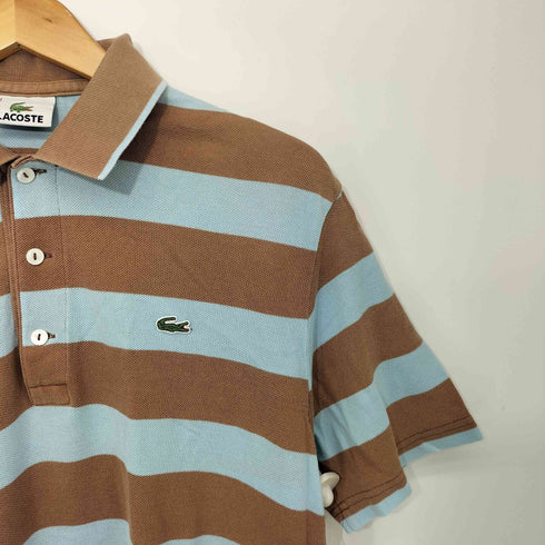 ラコステ LACOSTE ロゴ刺繍 ボーダー S/S ポロシャツ メンズ JPN:4