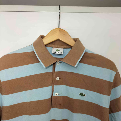 ラコステ LACOSTE ロゴ刺繍 ボーダー S/S ポロシャツ メンズ JPN:4