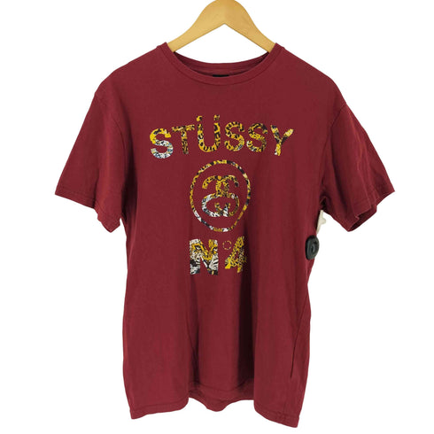 ステューシー Stussy N4 レオパード柄 プリントTシャツ メンズ L