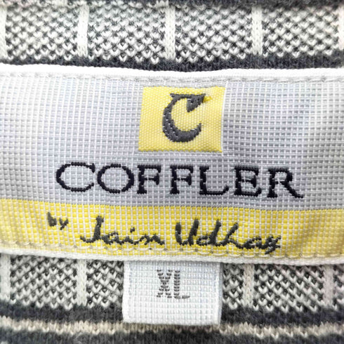 COFLER ロゴ刺繍 リブライン 鹿の子 チェック ポロシャツ メンズ import:XL