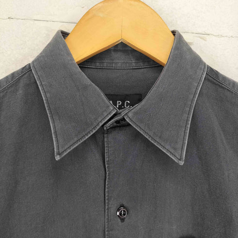 アーペーセー A.P.C. 裾ロゴ1ポケットシャツ レディース 36