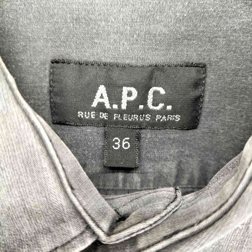 アーペーセー A.P.C. 裾ロゴ1ポケットシャツ レディース 36