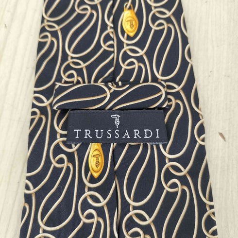 トラサルディ TRUSSARDI 総柄シルクネクタイ メンズ