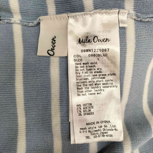 ミラオーウェン Mila Owen ボートネックスリットボーダーニットトップ レディース JPN:1