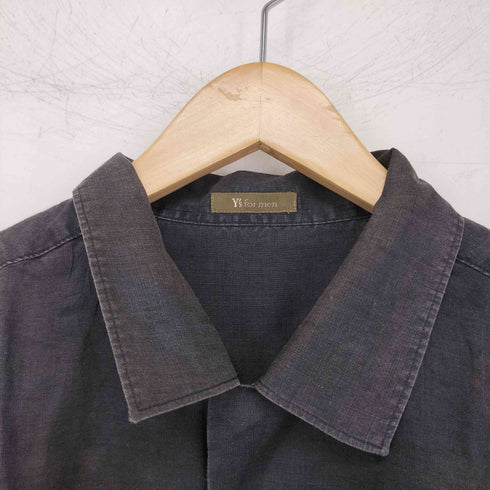 ワイズフォーメン Ys for men リネン100 シェルボタン 半袖シャツ メンズ