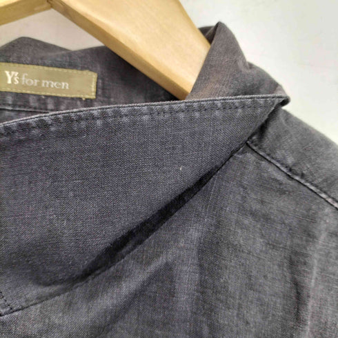 ワイズフォーメン Ys for men リネン100 シェルボタン 半袖シャツ メンズ