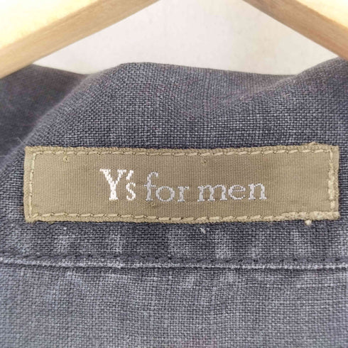 ワイズフォーメン Ys for men リネン100 シェルボタン 半袖シャツ メンズ