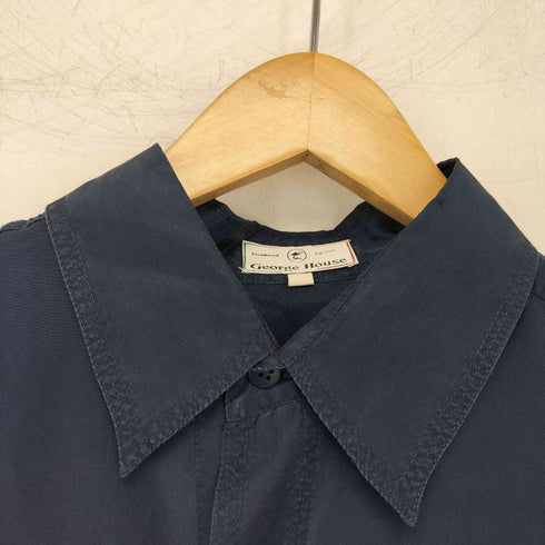 GEORGE HOUSE シルク100 キャラクター刺繍 半袖シャツ メンズ import:XL