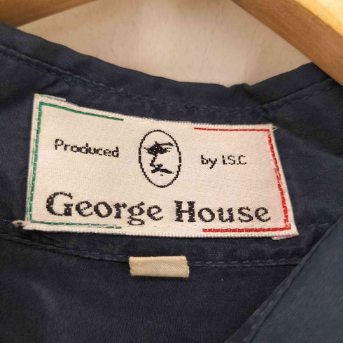 GEORGE HOUSE シルク100 キャラクター刺繍 半袖シャツ メンズ import:XL