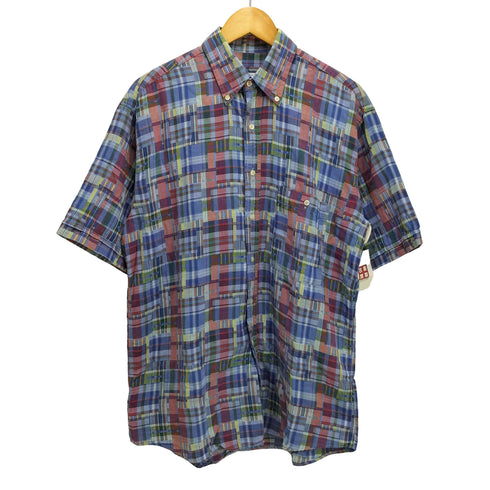 ミッソーニウオモ MISSONI UOMO イタリア製 ランダム チェック S/S ボタンダウン シャツ メンズ 40 15 3/4