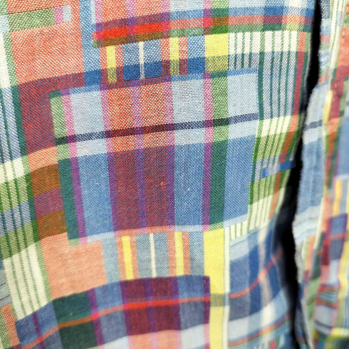 ミッソーニウオモ MISSONI UOMO イタリア製 ランダム チェック S/S ボタンダウン シャツ メンズ 40 15 3/4