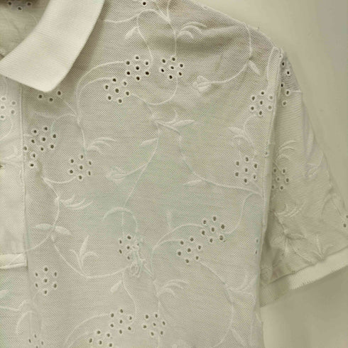 ポロラルフローレン POLO RALPH LAUREN スモールポニー刺繍 フラワー刺繍 エンブロイダリー レース ポロシャツ レディース import:M