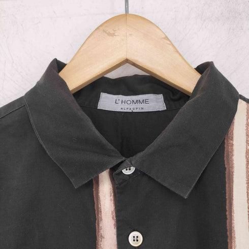ALFASPIN L HOMME アルファスピン デザインプリント コットン 半袖シャツ メンズ import:M