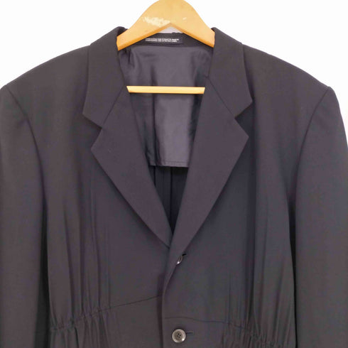 ヨウジヤマモトプールオム Yohji Yamamoto POUR HOMME 13ss ウールギャバ ウエスト ギャザー 3B テーラードジャケット メンズ JPN:3