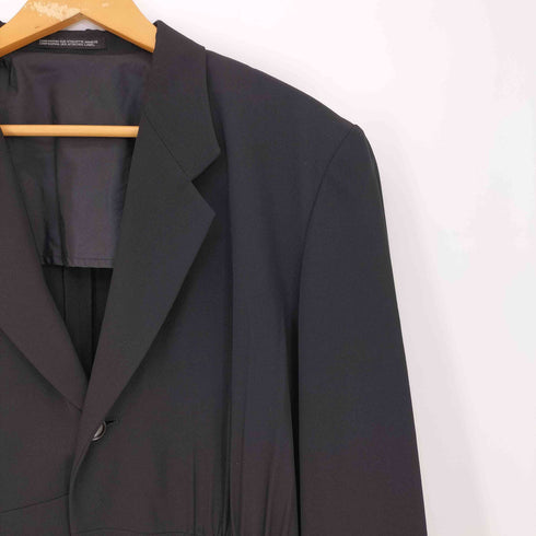 ヨウジヤマモトプールオム Yohji Yamamoto POUR HOMME 13ss ウールギャバ ウエスト ギャザー 3B テーラードジャケット メンズ JPN:3