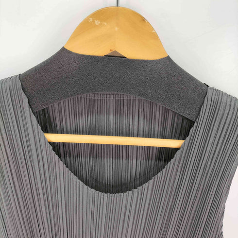 プリーツプリーズイッセイミヤケ PLEATS PLEASE ISSEY MIYAKE プリーツ加工 ノースリーブ サイドスリット ロング カットソー レディース JPN:3