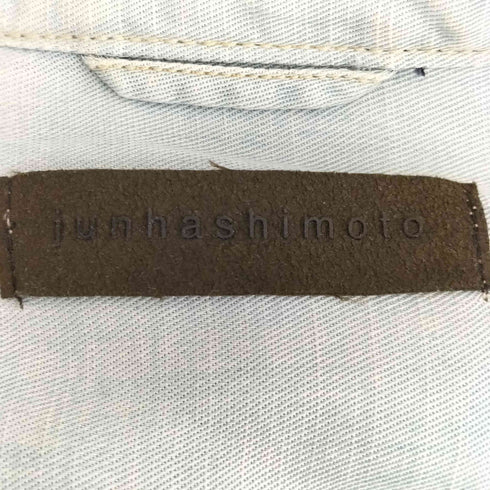ジュンハシモト junhashimoto リネン混 バンドカラー ウォッシュド加工 デニム スキッパー 長袖シャツ メンズ JPN:4
