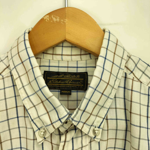 エディーバウアー Eddie Bauer 80-90S チェック柄 フラップポケット L/S B.D シャツ メンズ import:M