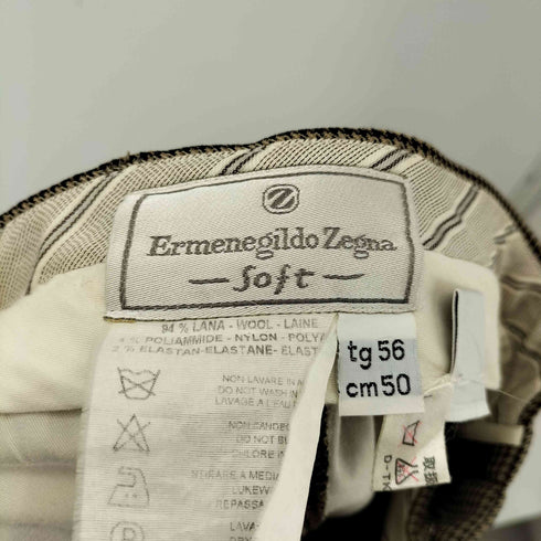 エルメネジルドゼニア Ermenegildo Zegna soft 千鳥格子 2タック スラックス メンズ tg56 cm50