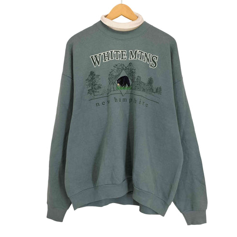 リー Lee 90s USA製 WHITE MTNS レイヤードネックスウェット メンズ JPN:XL
