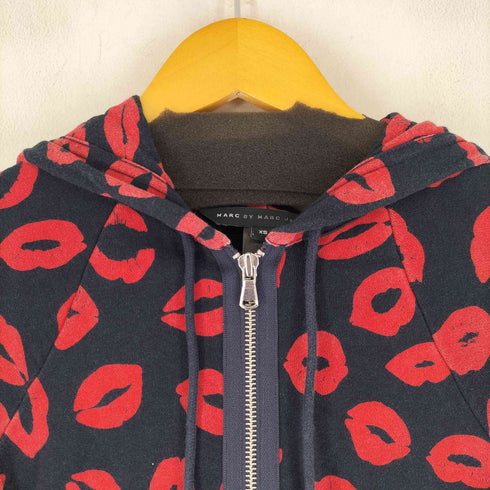 マークバイマークジェイコブス Marc by Marc Jacobs リップ柄 ジップアップパーカー レディース JPN:XS
