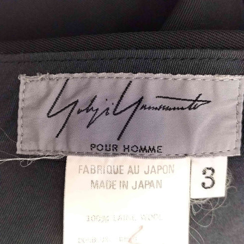 ヨウジヤマモトプールオム Yohji Yamamoto POUR HOMME 13ss ウールギャバ 2タック センタープレス スラックス メンズ JPN:3