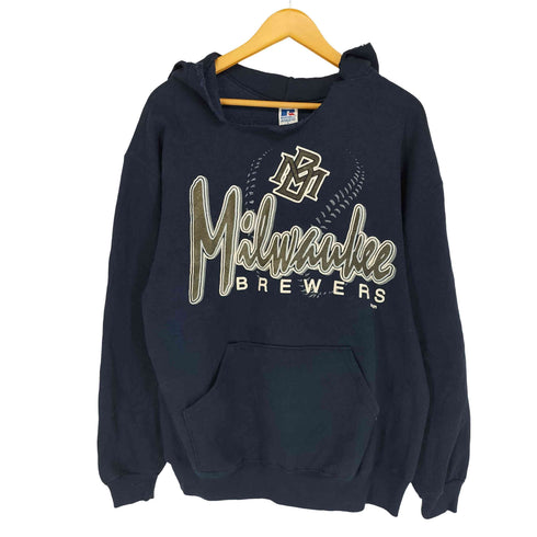 ラッセルアスレチック RUSSELL ATHLETIC 90S USA製 プリント プルオーバーパーカー 首元カット メンズ JPN:L