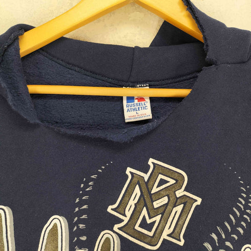 ラッセルアスレチック RUSSELL ATHLETIC 90S USA製 プリント プルオーバーパーカー 首元カット メンズ JPN:L
