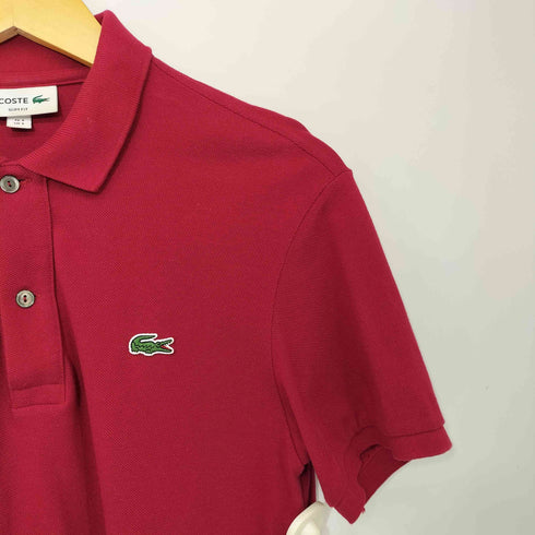 ラコステ LACOSTE SLIM FIT ロゴ刺繍 鹿の子 S/S ポロシャツ メンズ import:S