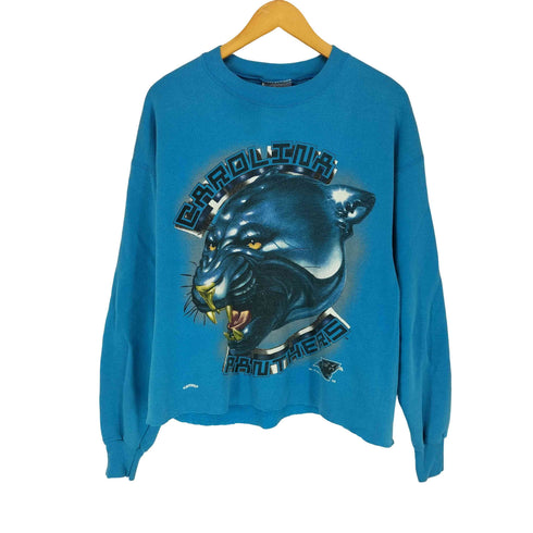 リー Lee 90s USA製 CARO LINA 裾カットオフ クルーネックスウェット メンズ JPN:L