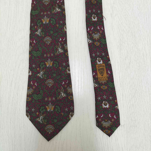 グッチ GUCCI イタリア製 シルク100% 犬総柄 ネクタイ メンズ