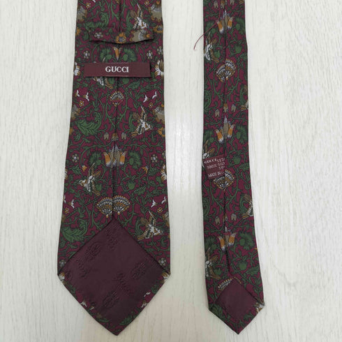 グッチ GUCCI イタリア製 シルク100% 犬総柄 ネクタイ メンズ