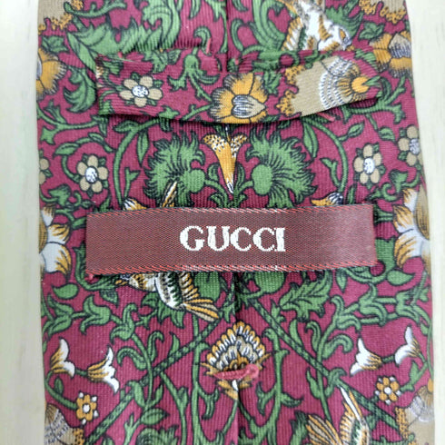 グッチ GUCCI イタリア製 シルク100% 犬総柄 ネクタイ メンズ
