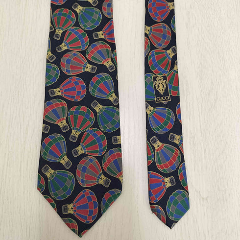 グッチ GUCCI イタリア製 シルク100% 気球柄 ネクタイ メンズ