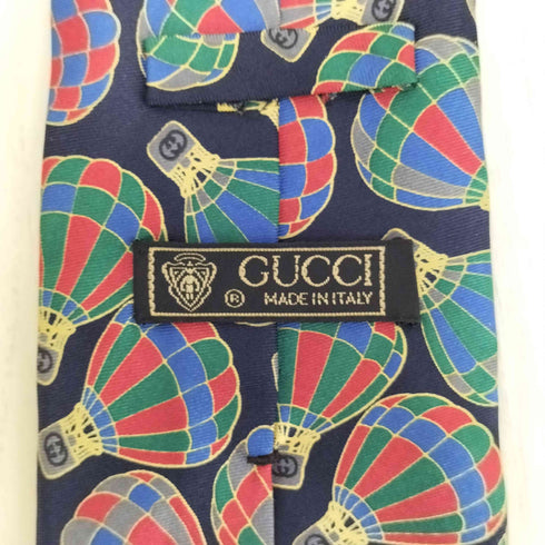 グッチ GUCCI イタリア製 シルク100% 気球柄 ネクタイ メンズ