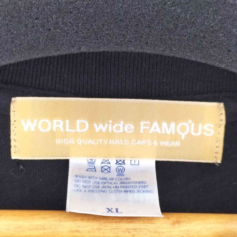 ワールドワイドフェイマス WORLD WIDE FAMOUS フロント刺繍 バックプリント S/S Tシャツ メンズ JPN:XL