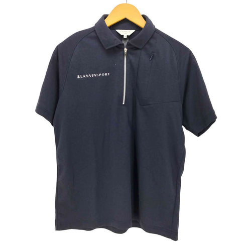 ランバン スポール LANVIN SPORT プリントロゴ ハーフジップ S/S ポロシャツ メンズ 40