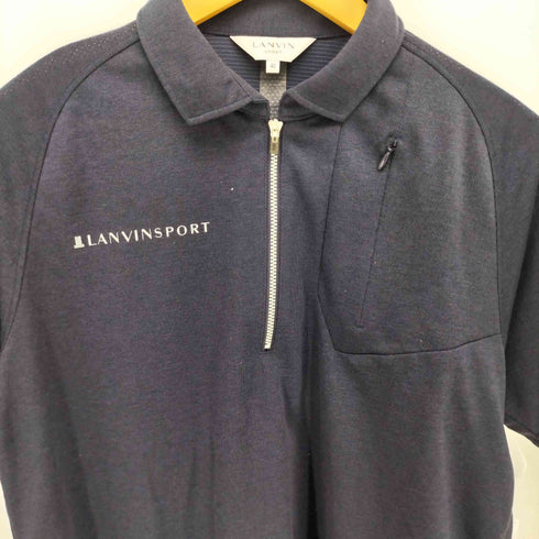 ランバン スポール LANVIN SPORT プリントロゴ ハーフジップ S/S ポロシャツ メンズ 40