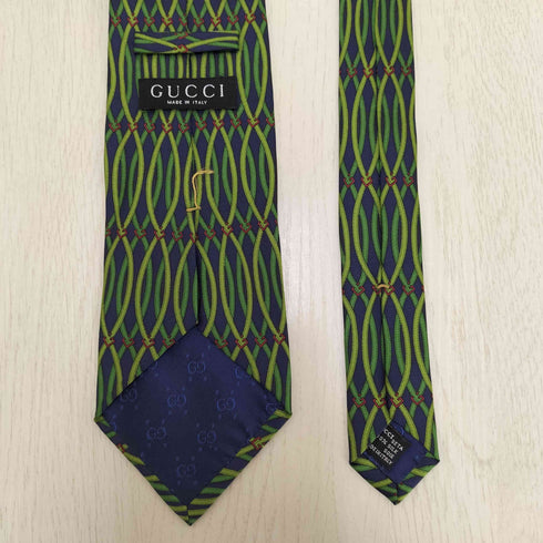 グッチ GUCCI イタリア製 シルク100% 総柄 ネクタイ メンズ