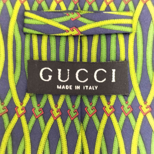 グッチ GUCCI イタリア製 シルク100% 総柄 ネクタイ メンズ