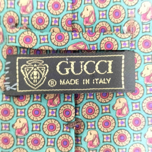 グッチ GUCCI イタリア製 シルク100% 総柄 ネクタイ メンズ
