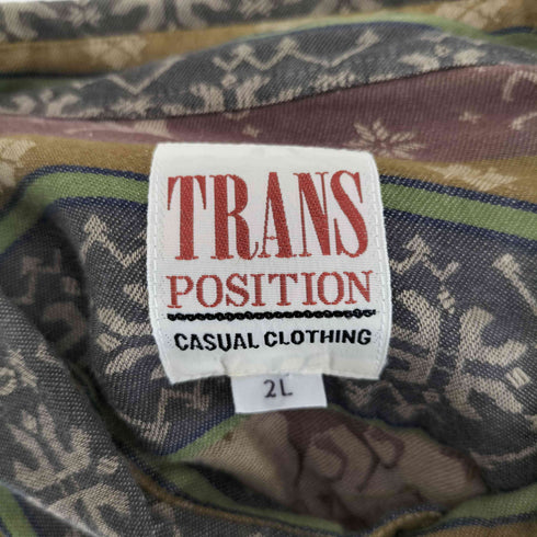 TRANS POSITION 総柄レギュラーカラーシャツ メンズ 2L