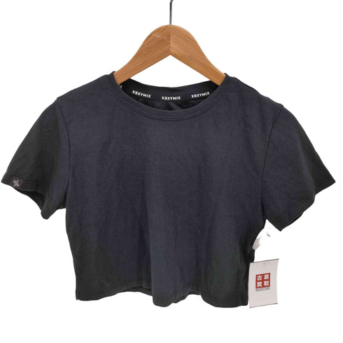 XEXYMIX ロゴプリント クロップド ジャージー Tシャツ レディース