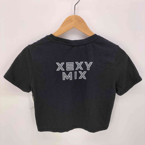 XEXYMIX ロゴプリント クロップド ジャージー Tシャツ レディース