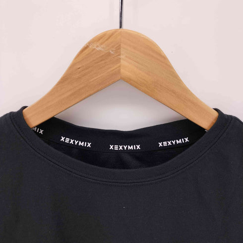 XEXYMIX ロゴプリント クロップド ジャージー Tシャツ レディース