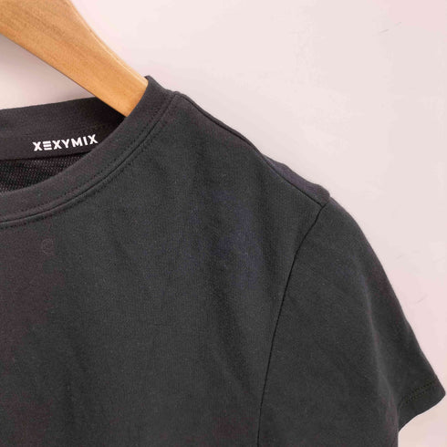 XEXYMIX ロゴプリント クロップド ジャージー Tシャツ レディース