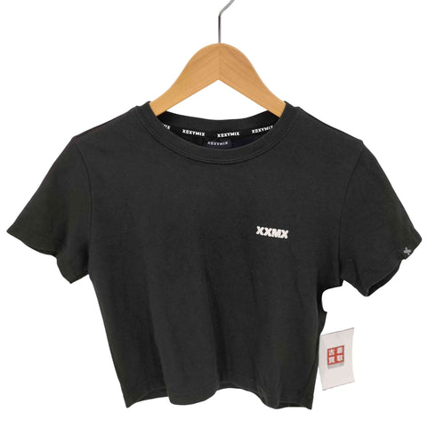 XEXYMIX ロゴプリント クロップド ジャージー Tシャツ レディース