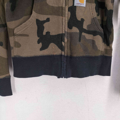 カーハート Carhartt カモ柄 サーマルジップアップパーカー レディース