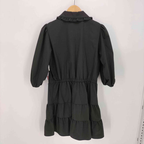 ザラ ZARA 丸襟 フリル パフスリーブ ティアード チュニック シャツワンピース レディース import:M