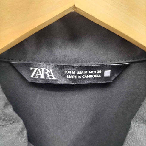 ザラ ZARA 丸襟 フリル パフスリーブ ティアード チュニック シャツワンピース レディース import:M